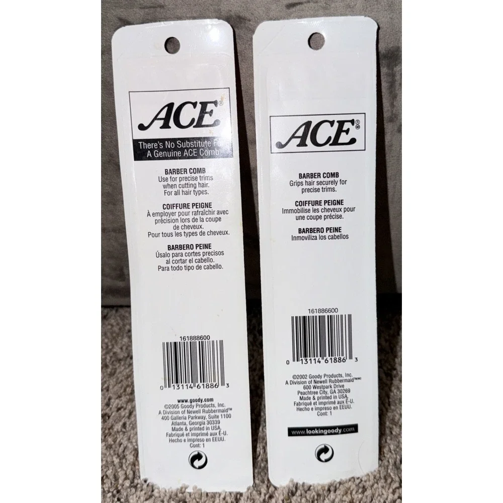 NOS VTG Genuine Ace Hard Rubber Comb 7